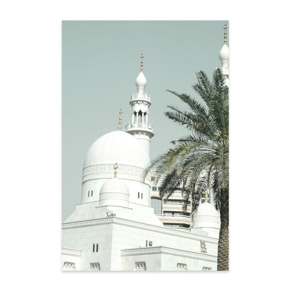 Toile Allah et Muhammad avec Feuilles de Mosquée - 6