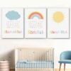 Tableau Bismillah et Nuage Arc-en-Ciel pour Chambre d'Enfant - 1