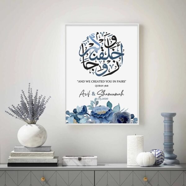 Affiche Florale Personnalisée avec Nom et Date - 8